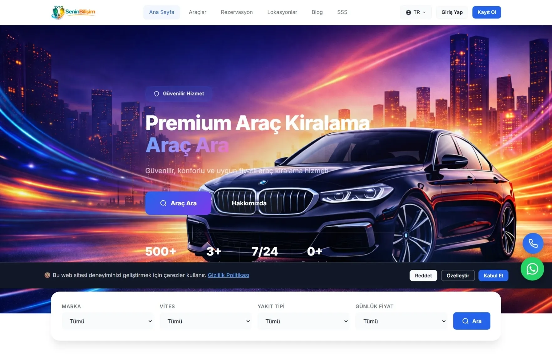 Rent A Car Prime Hazır Yazılım Scripti