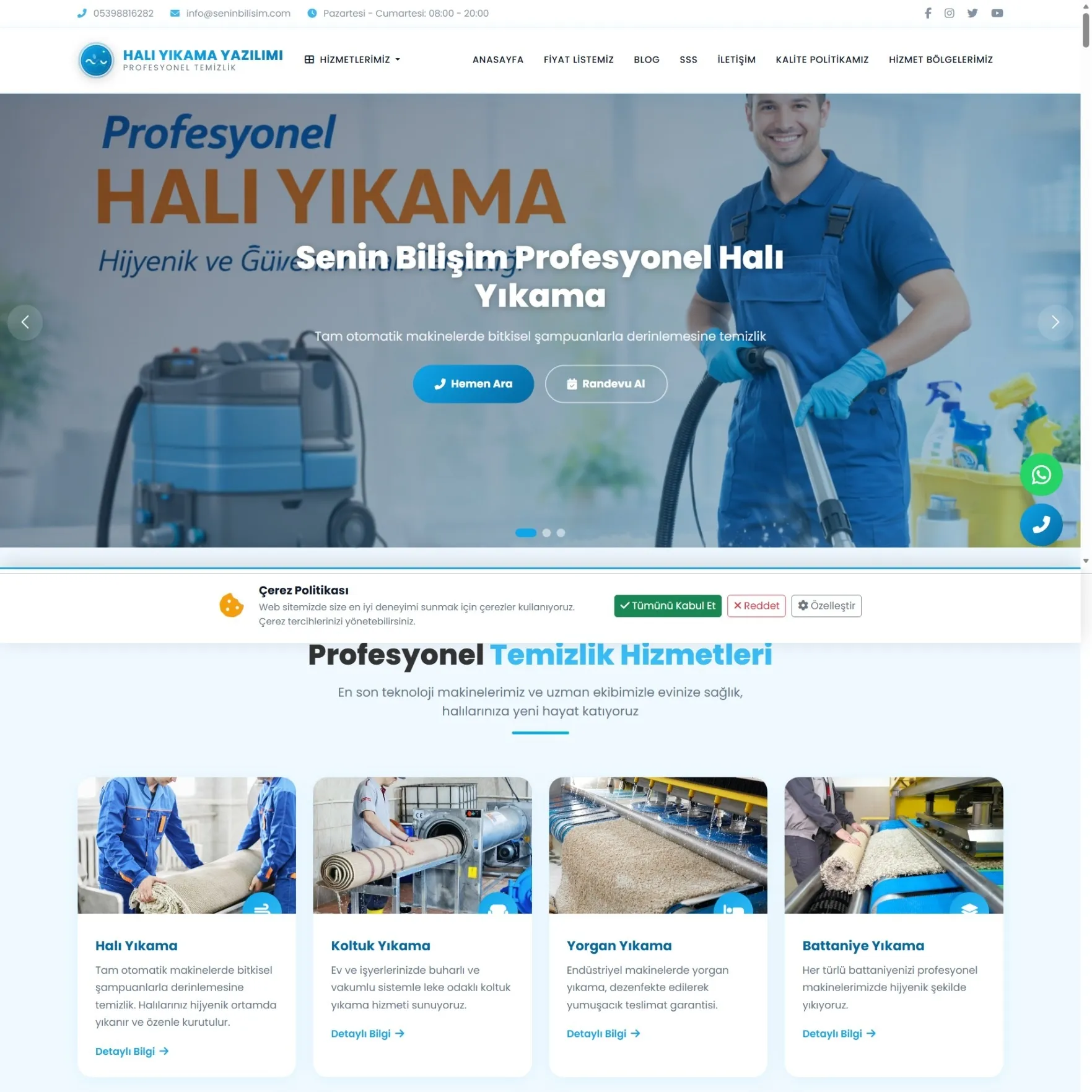 Halı Yıkama Hazır Yazılım Scripti